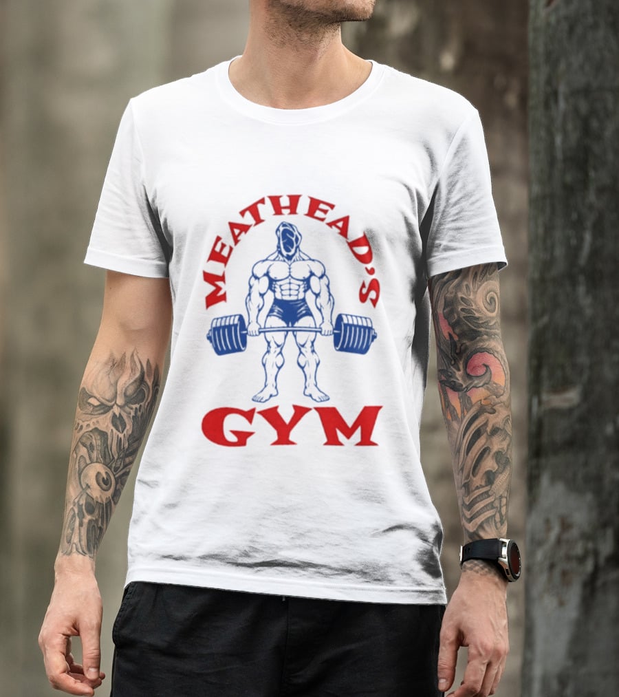 Meathead's Gym Bodybuilder Weightlifter Icon Bold Powerlifting Strength T-Shirt