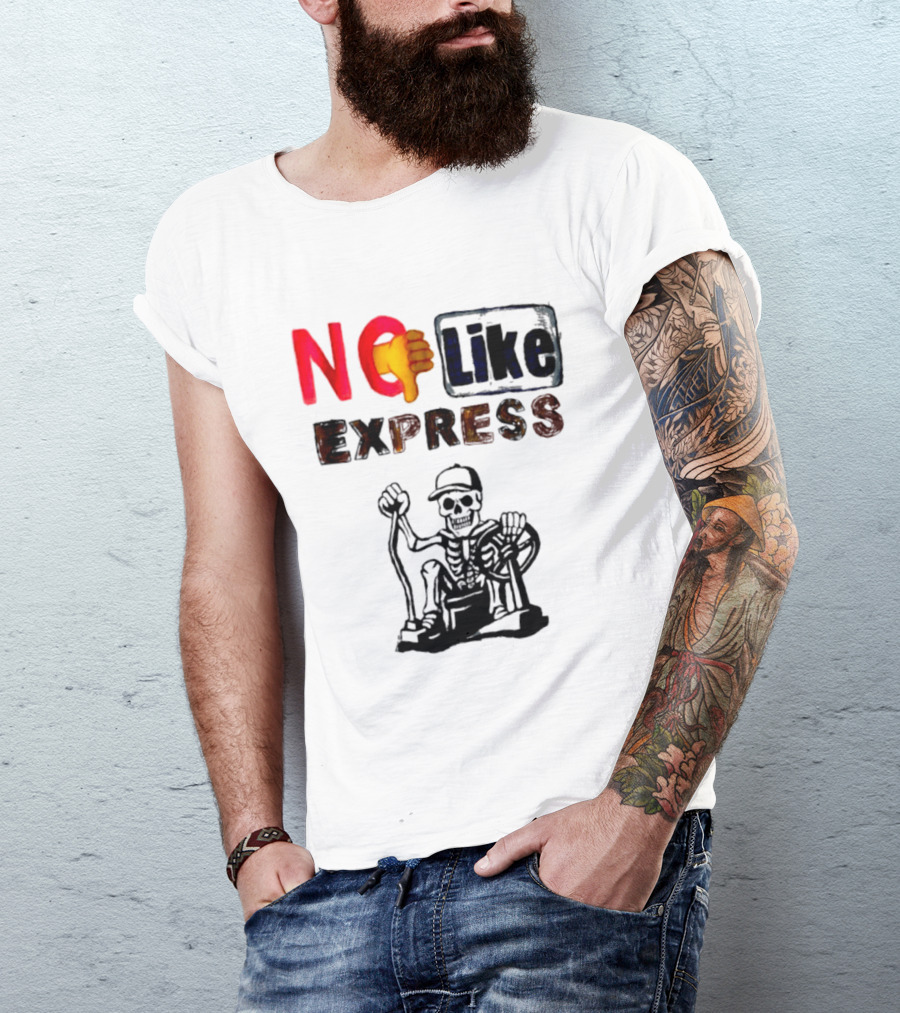 NO Like Express Skeleton Thumbs Down T-Shirt