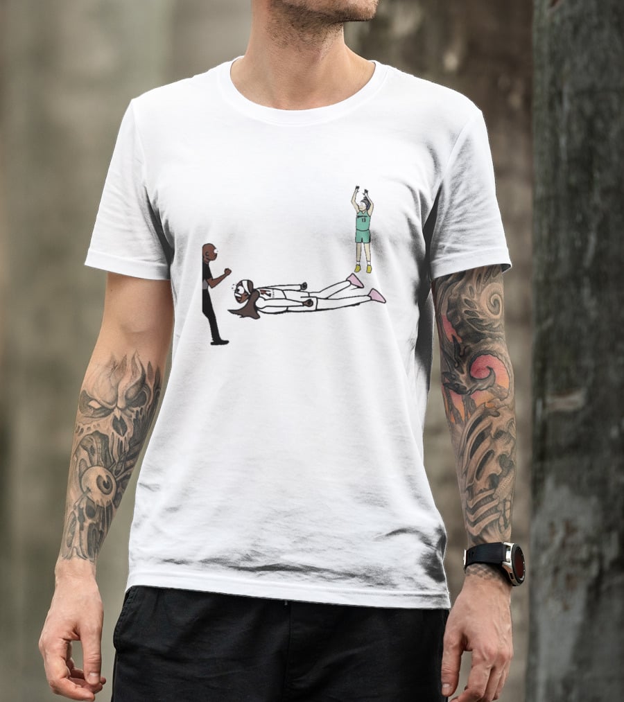 WNBA Basketball Player Tantrum Meme Cartoon Court Moment T-Shirt