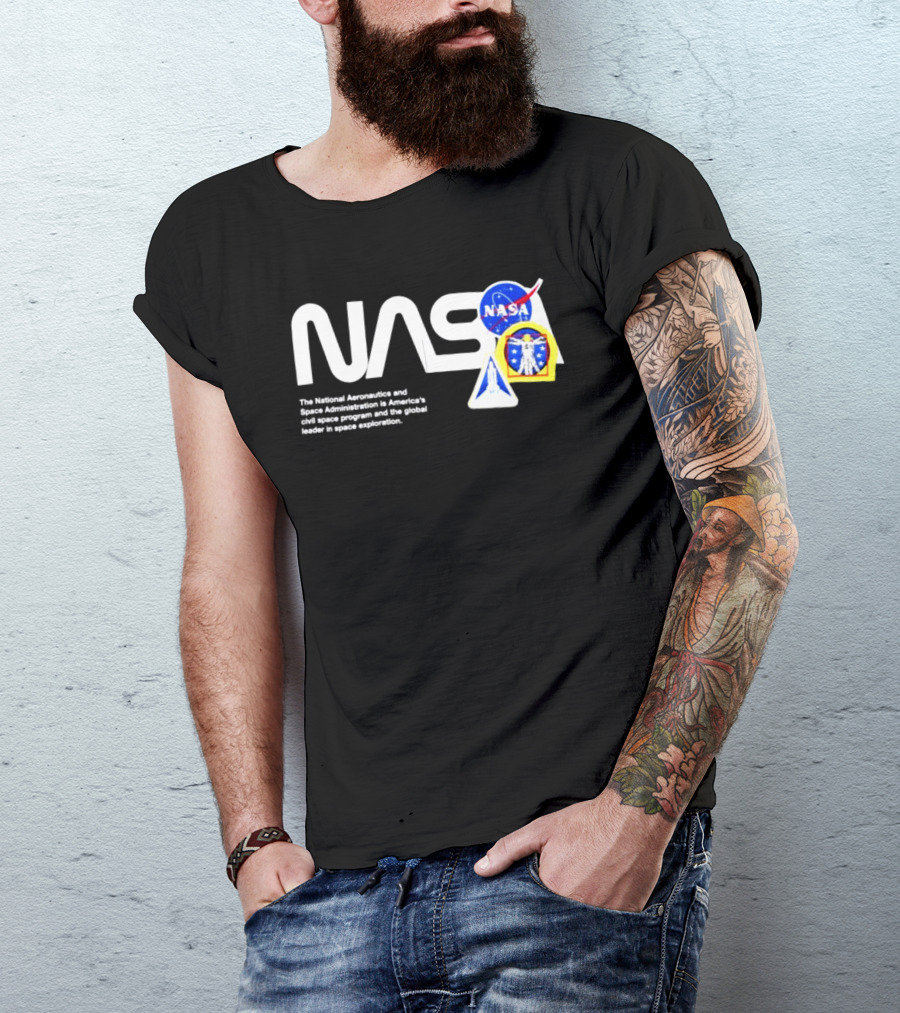 NASA Galaxy Essential Alpha Industries Store Iconic Space Patches T-Shirt