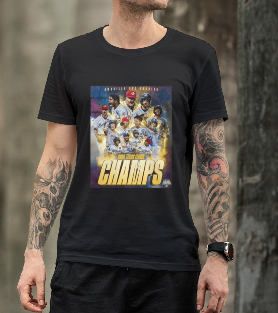 Amarillo Sod Poodles 2023 Texas League Champs Team Celebration T-Shirt