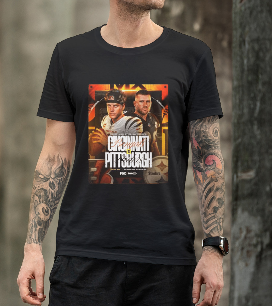 Cincinnati Bengals Vs Pittsburgh Steelers Domingo 27 De Septiembre Acrisure Stadium Fox Sports T-Shirt