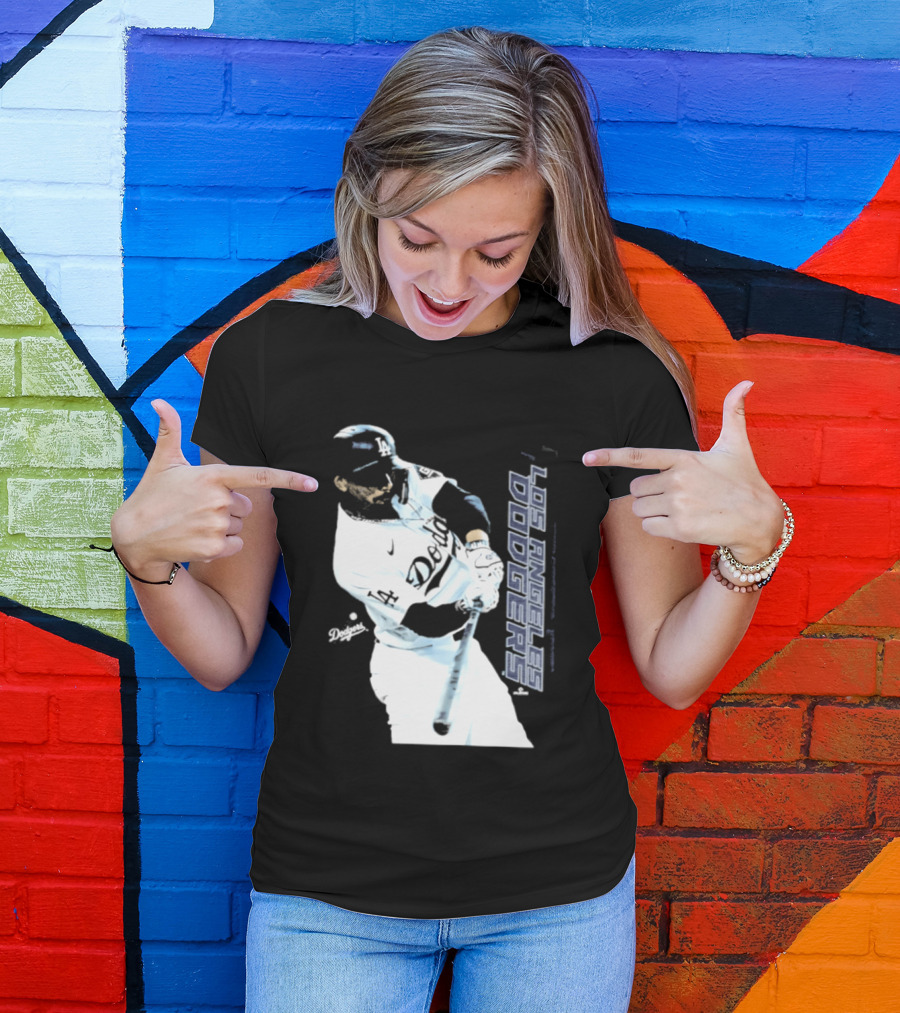Mookie Betts Los Angeles Dodgers MLB Swing Action T-Shirt