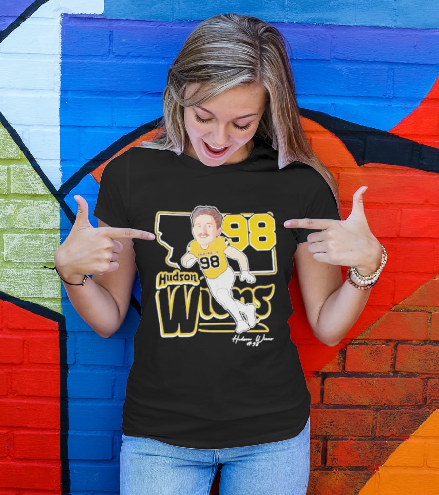 Hudson Wiens 98 Montana State Bobcats Player Caricature T-Shirt