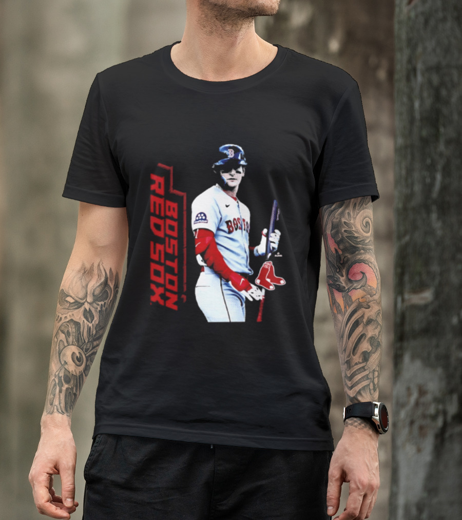 Roman Anthony Boston Red Sox MLB Player Swing Action T-Shirt