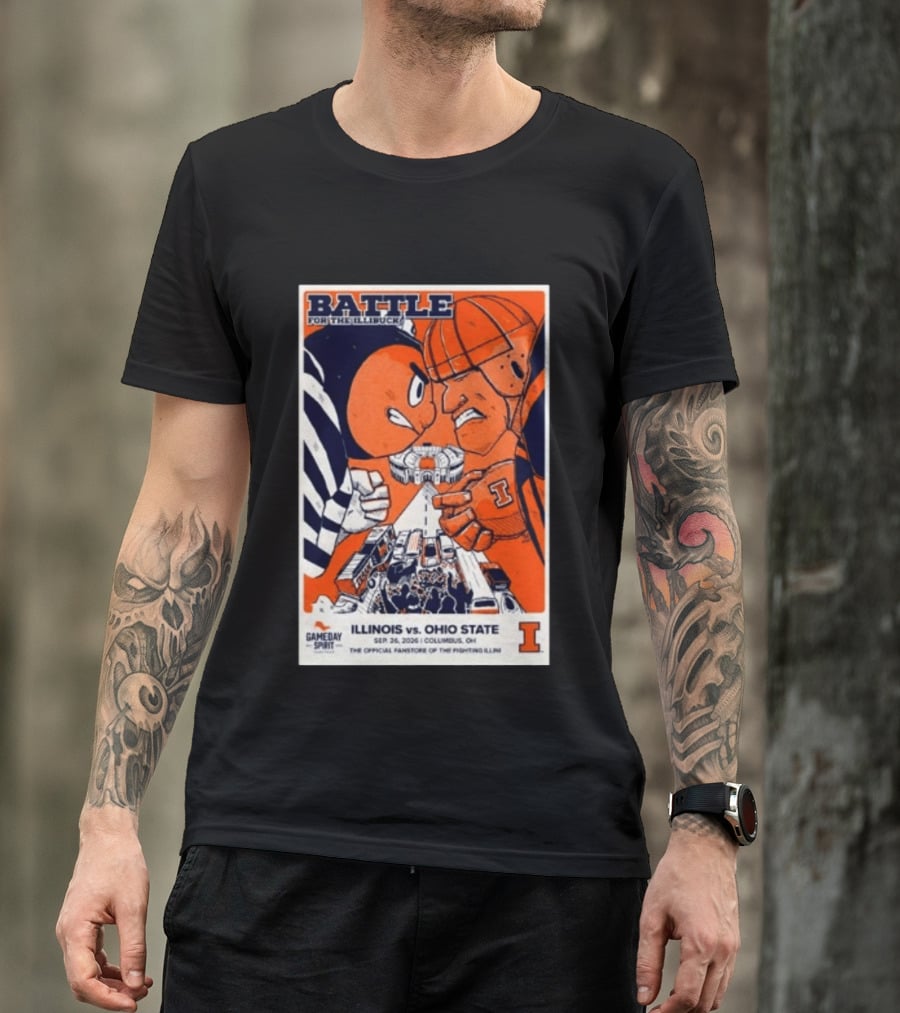 Battle For The Illibuck Illinois Vs. Ohio State Football 09.26.2026 Columbus OH Gameday Spirit T-Shirt