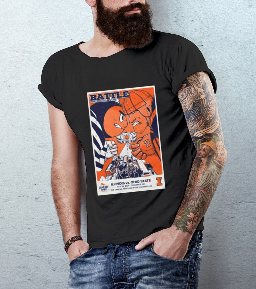 Battle For The Illibuck Illinois Vs. Ohio State Football 09.26.2026 Columbus OH Gameday Spirit T-Shirt