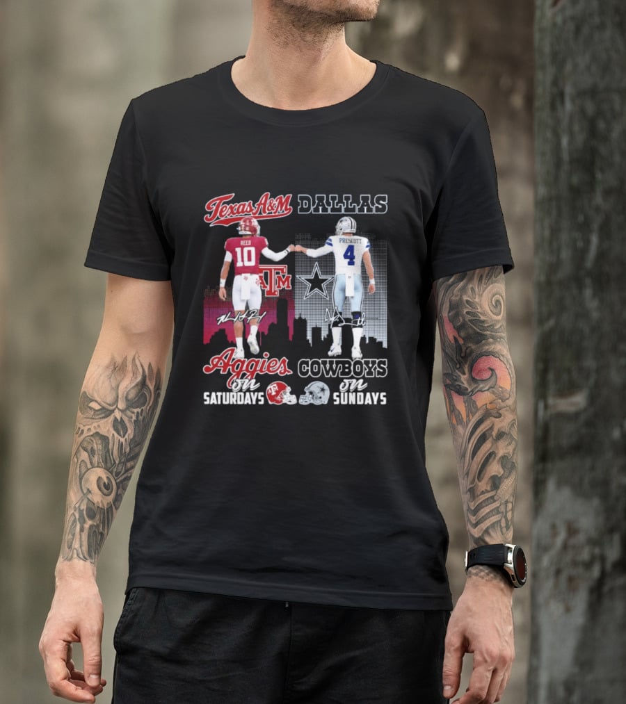 Texas A&M Aggies College Football Saturdays Dallas Cowboys NFL Sundays T-Shirt