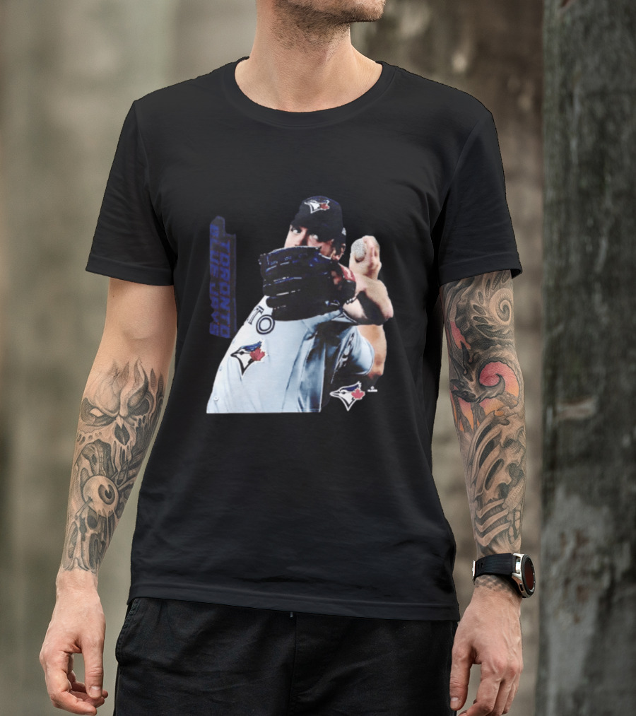Trey Yesavage Toronto Blue Jays MLB Player Pitching Action T-Shirt