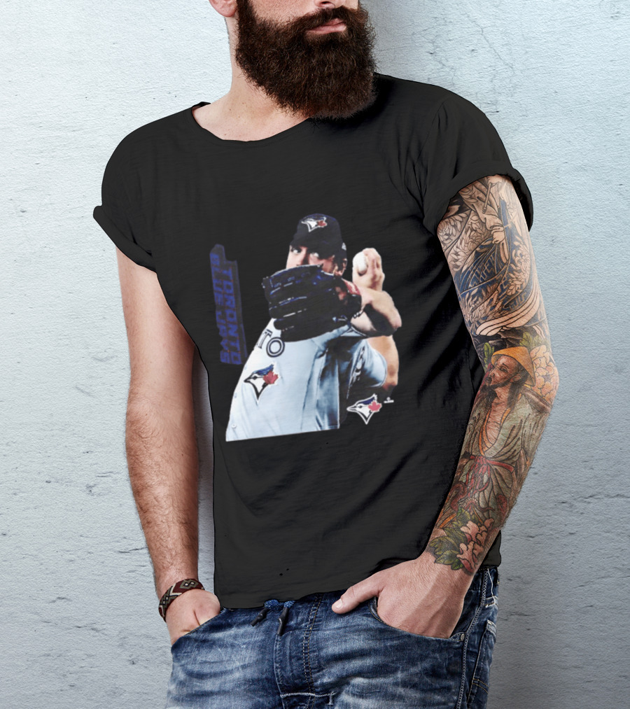 Trey Yesavage Toronto Blue Jays MLB Player Pitching Action T-Shirt