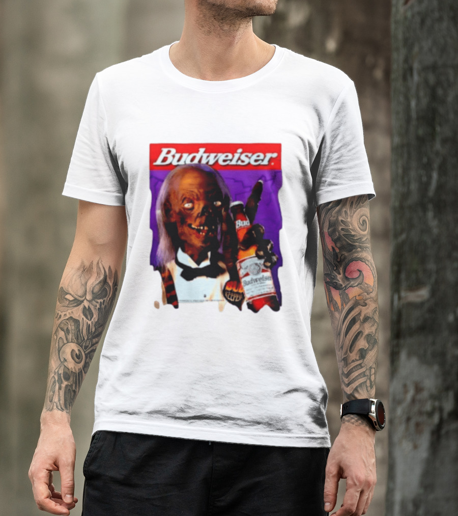 Budweiser Bud Keeper Zombie Halloween Beer Bottle Advertisement T-Shirt