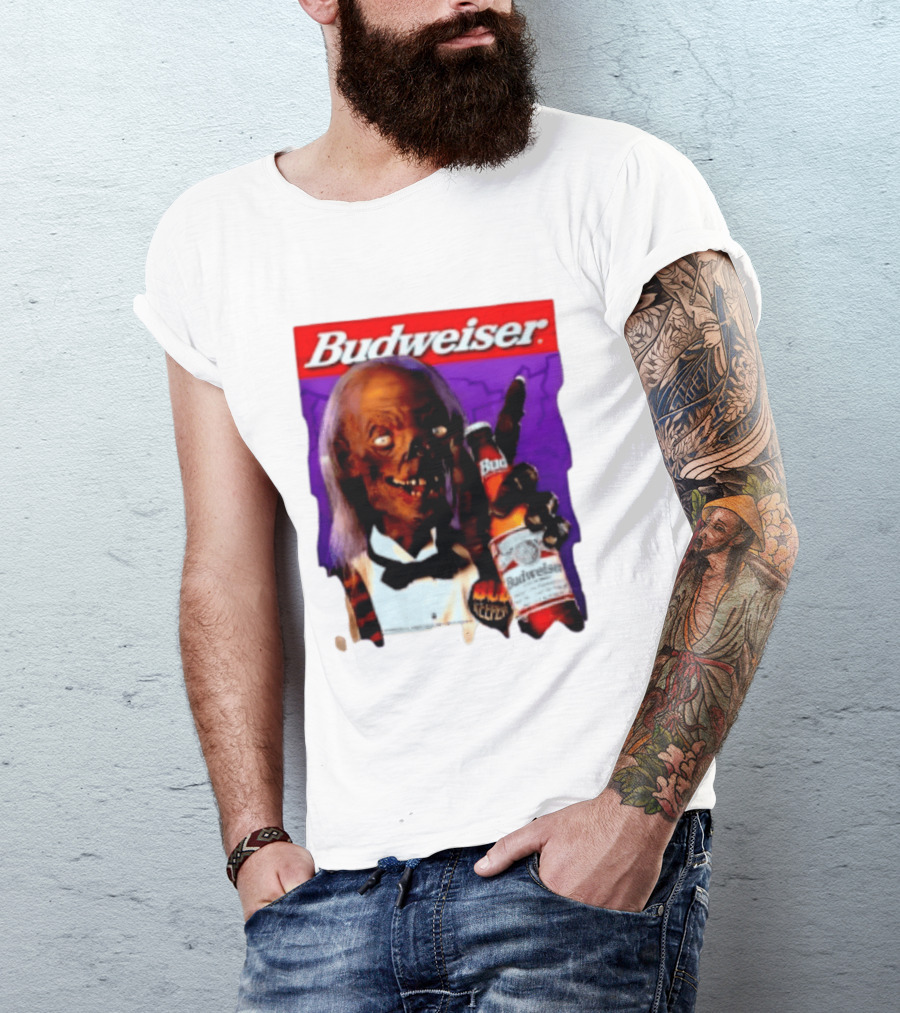 Budweiser Bud Keeper Zombie Halloween Beer Bottle Advertisement T-Shirt