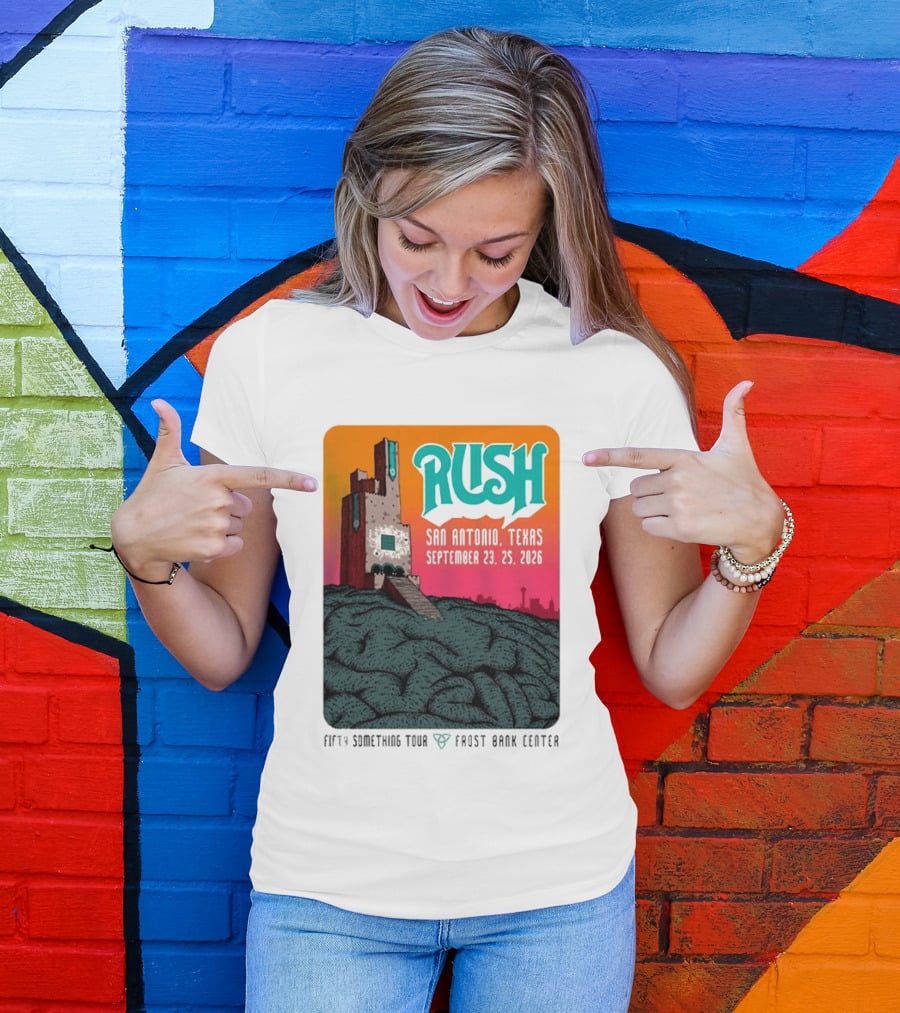 Rush Fifty Something Tour 2026 San Antonio Texas September 23 25 Frost Bank Center T-Shirt