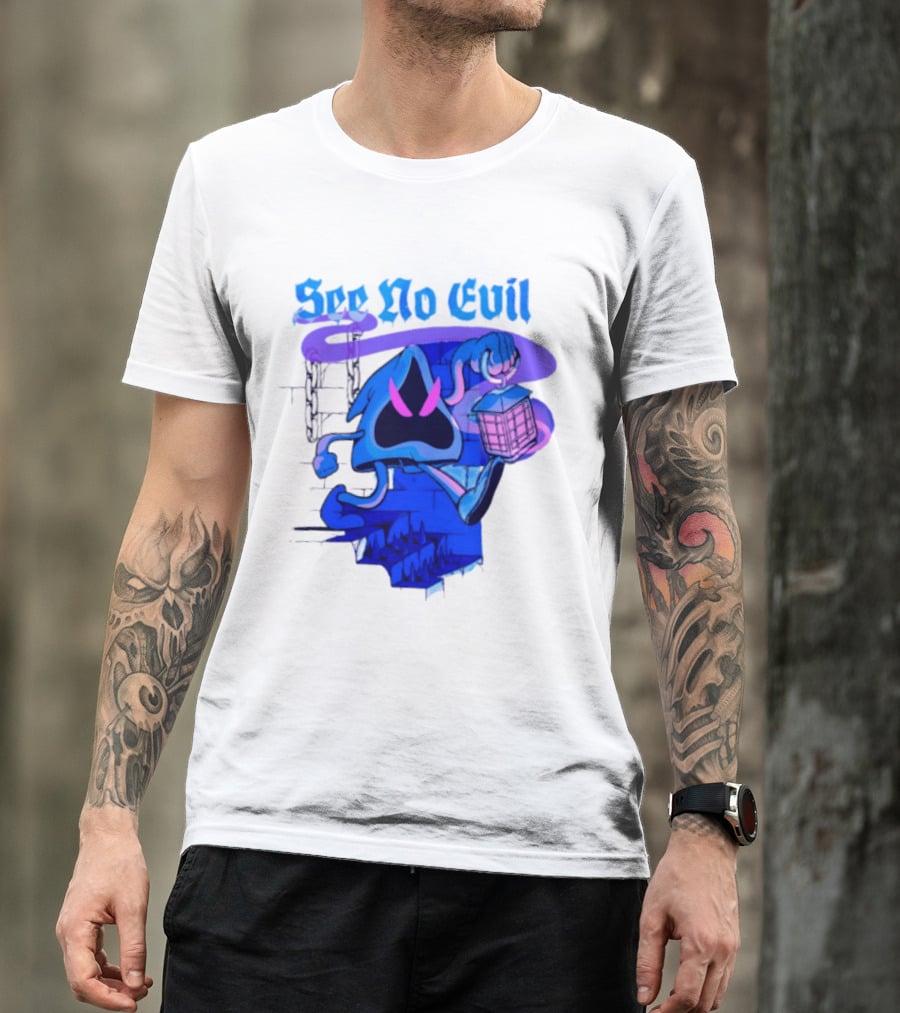 See No Evil Grim Reaper Lantern Spooky T-Shirt