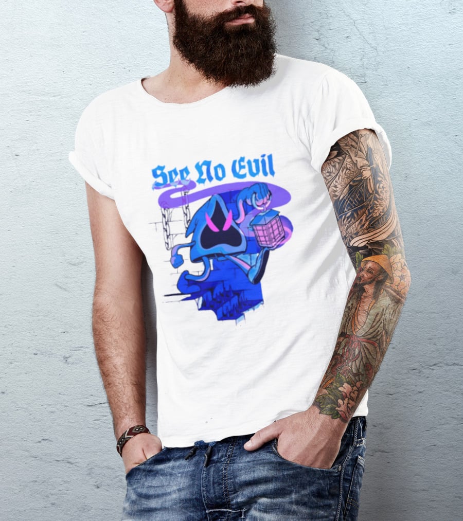 See No Evil Grim Reaper Lantern Spooky T-Shirt