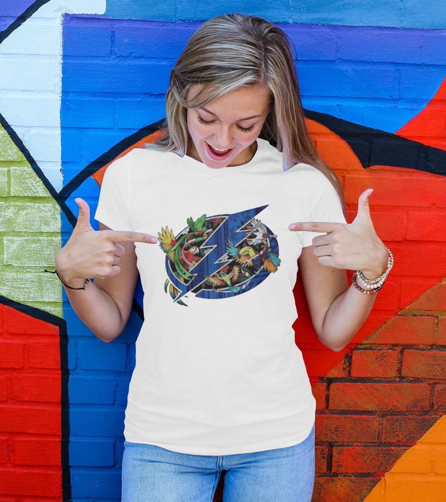 Tampa Bay Lightning Noche Latina Parrot Design NHL Team T-Shirt