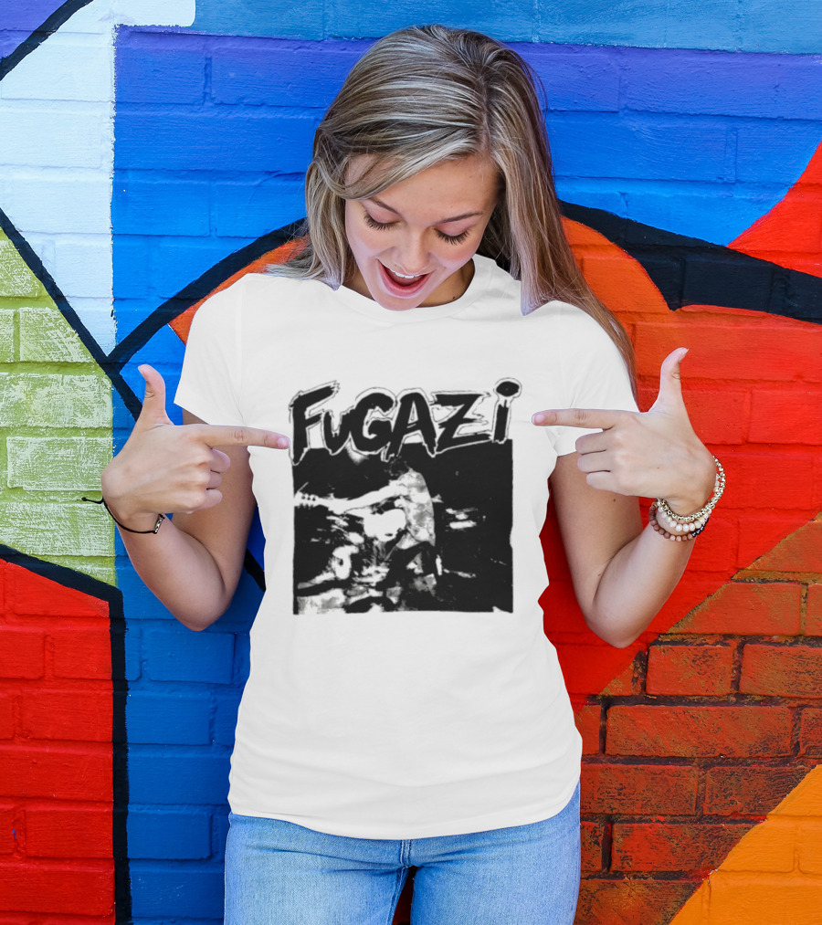 Fugazi Band Post Hardcore Ian MacKaye Black And White T-Shirt