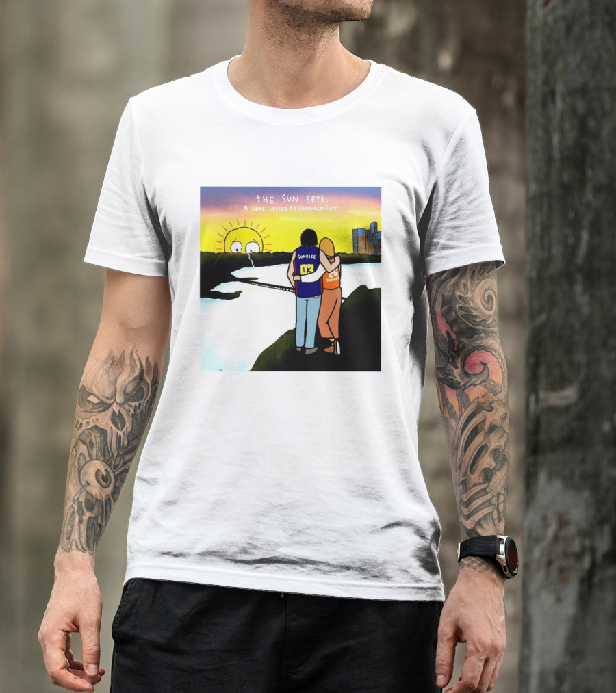 The Sun Sets A Love Letter To Connecticut Basketball Couple Sunrise Sunset T-Shirt