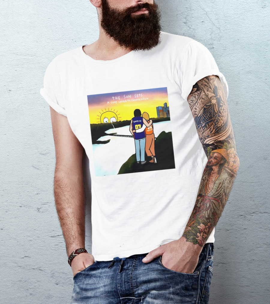The Sun Sets A Love Letter To Connecticut Basketball Couple Sunrise Sunset T-Shirt