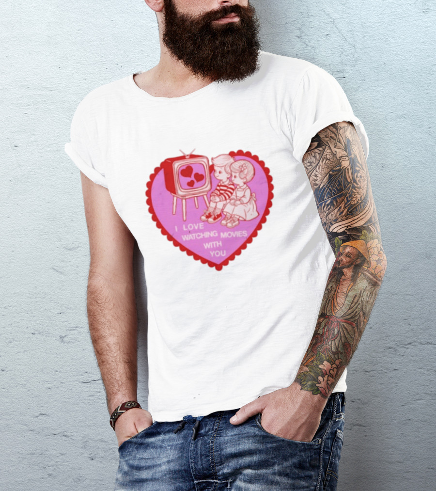 Valentine Heart TV Love Ing Movies With You Kids T-Shirt