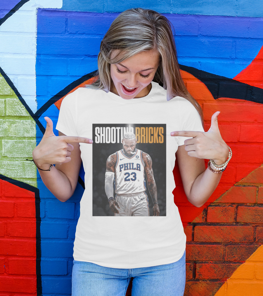 Shooting Bricks LeBron 23 Philly Basketball Meme T-Shirt
