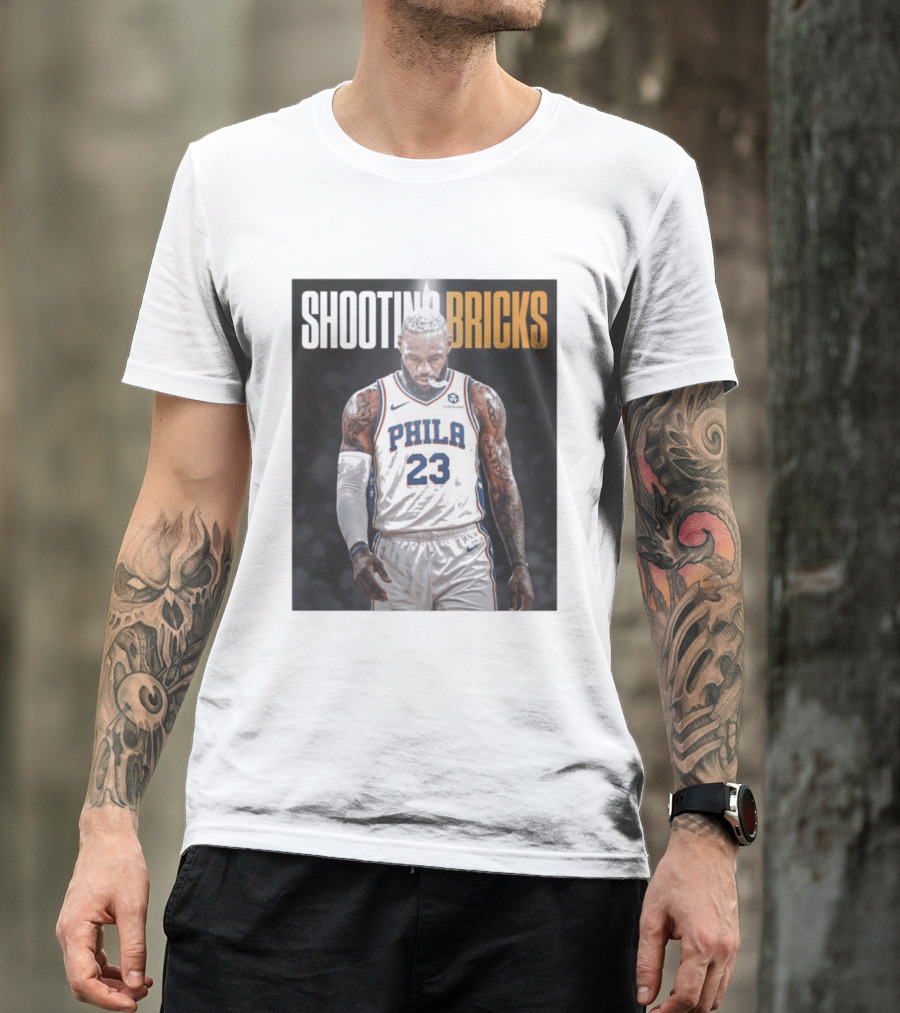 Shooting Bricks LeBron 23 Philly Basketball Meme T-Shirt