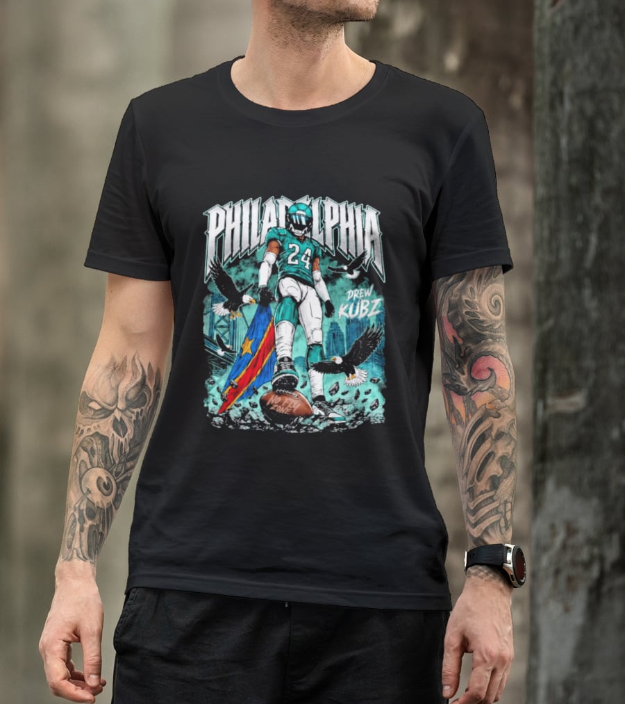 Philadelphia Drew Kubz 24 No Fly Zone Eagles Banner T-Shirt