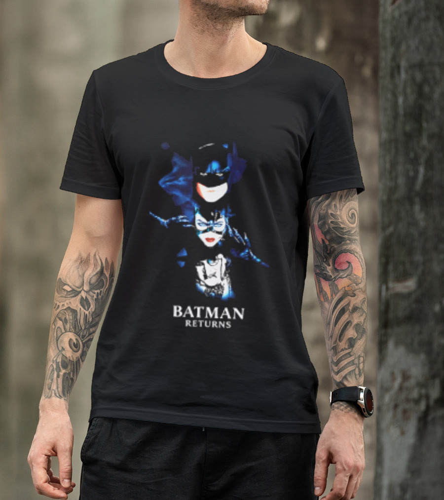 Batman Catwoman Vs Penguin Batman Returns Movie Two Sided T-Shirt