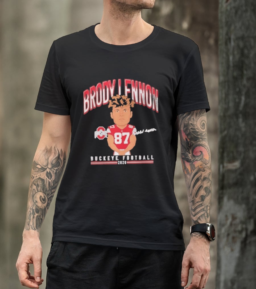 Brody Lennon Ohio State Buckeyes Football Cartoon 2026 T-Shirt