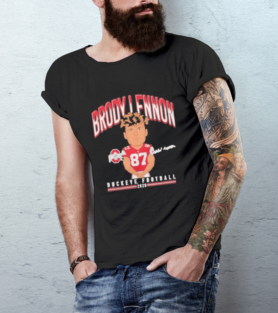 Brody Lennon Ohio State Buckeyes Football Cartoon 2026 T-Shirt