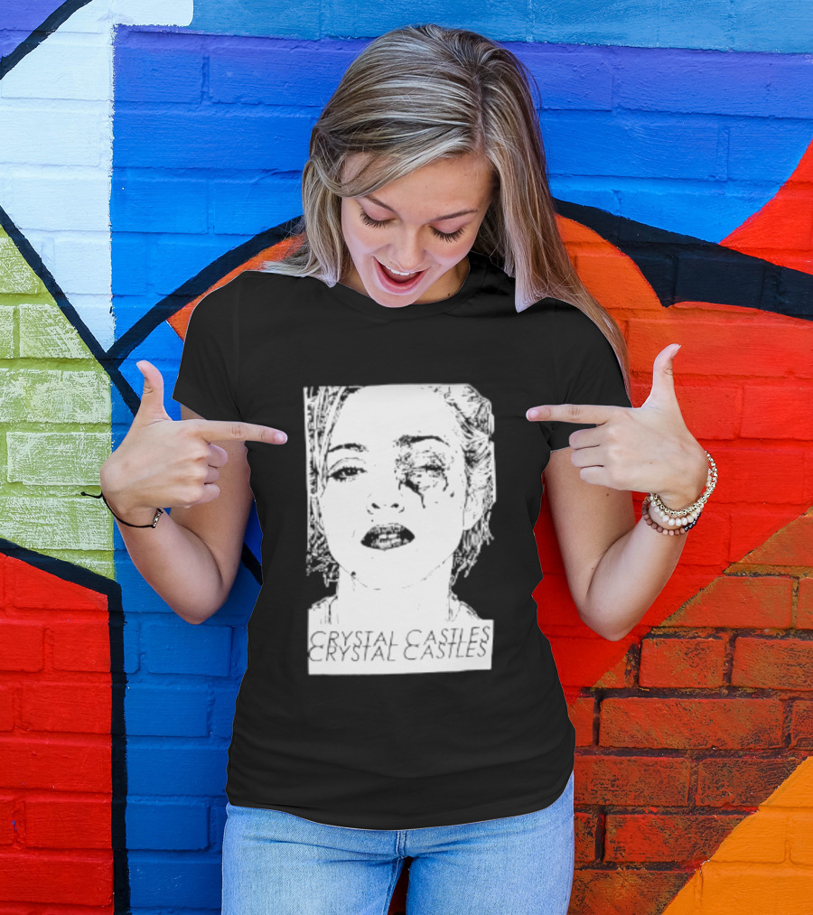 Crystal Castles Electronic Alice Glass Monochrome T-Shirt
