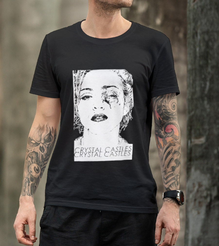 Crystal Castles Electronic Alice Glass Monochrome T-Shirt