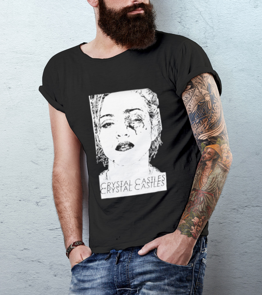 Crystal Castles Electronic Alice Glass Monochrome T-Shirt