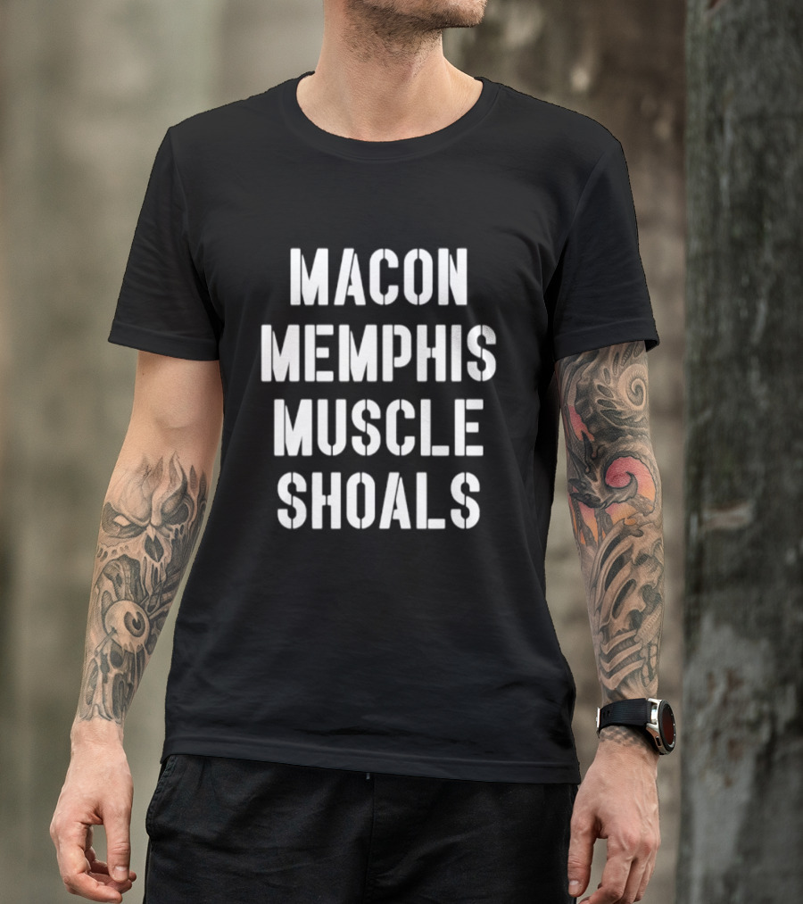 Macon Memphis Muscle Shoals Retro Southern Music Cities T-Shirt