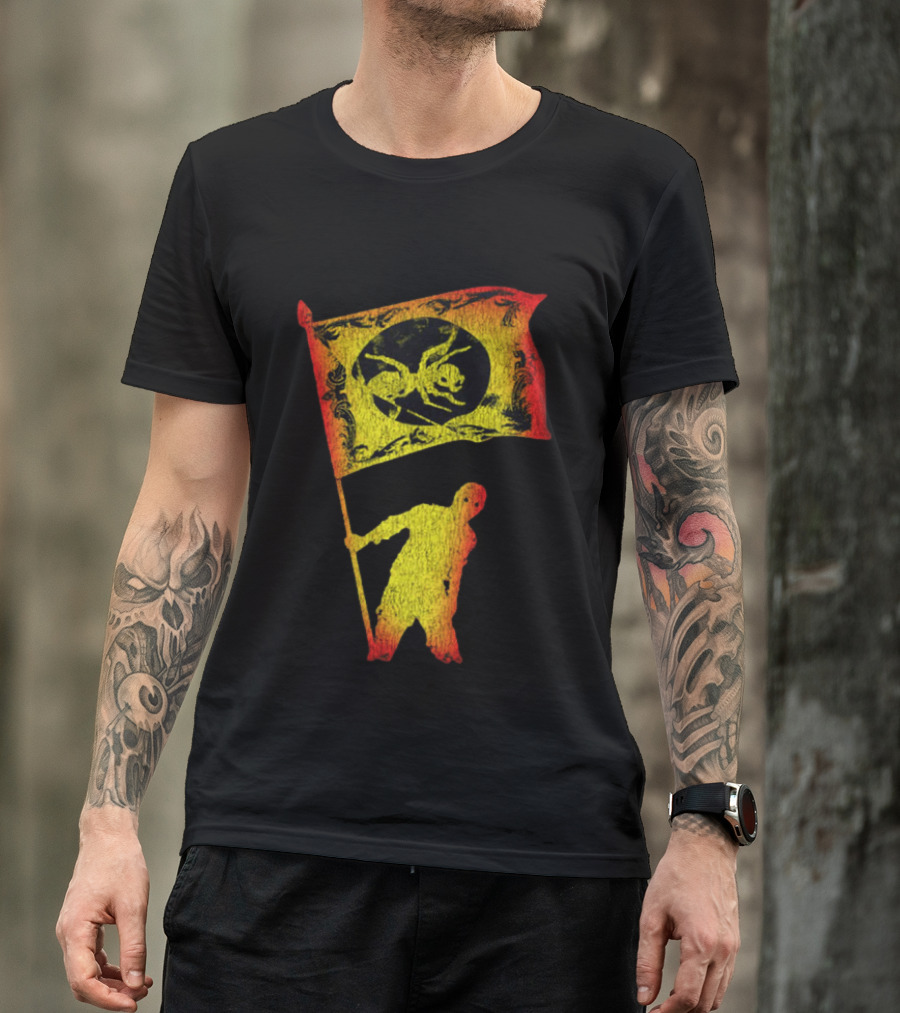 The Prodigy Ant Silhouette Brandishing Flag Multicolor T-Shirt