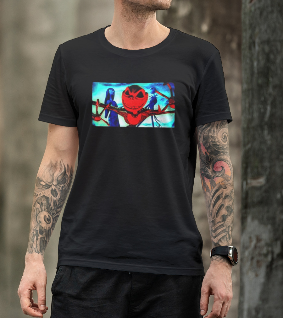 Tim Burton's The Nightmare Before Christmas Jack Skellington And Sally Cartoon Two Sided T-Shirt