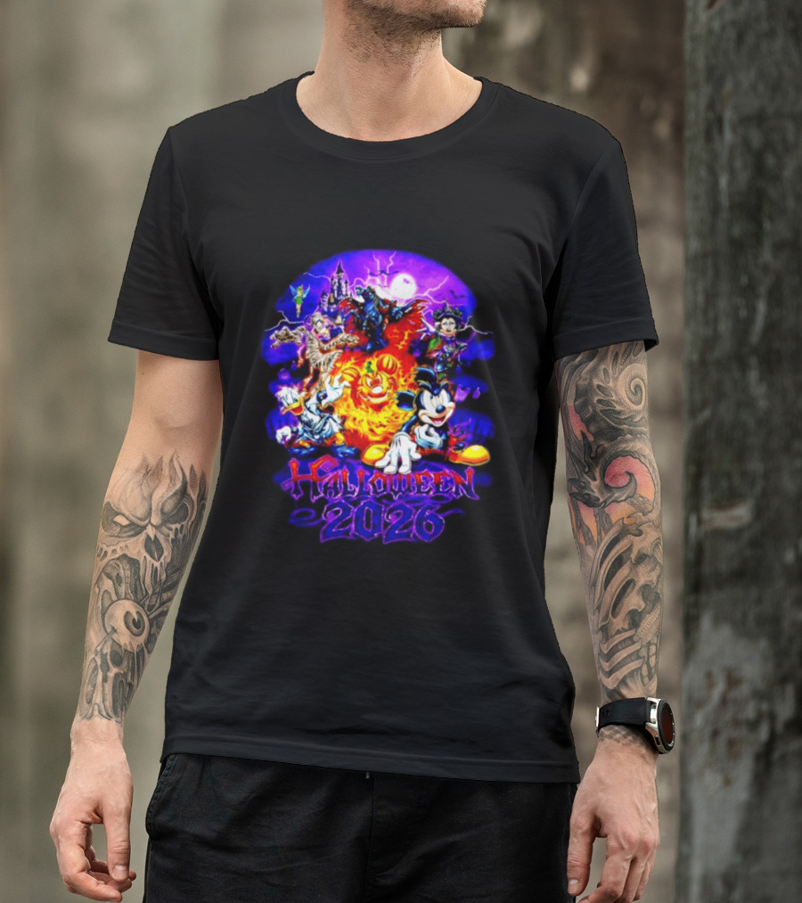 Disney Halloween 2026 Mickey Mouse And Friends Spooky Haunted Castle Party T-Shirt