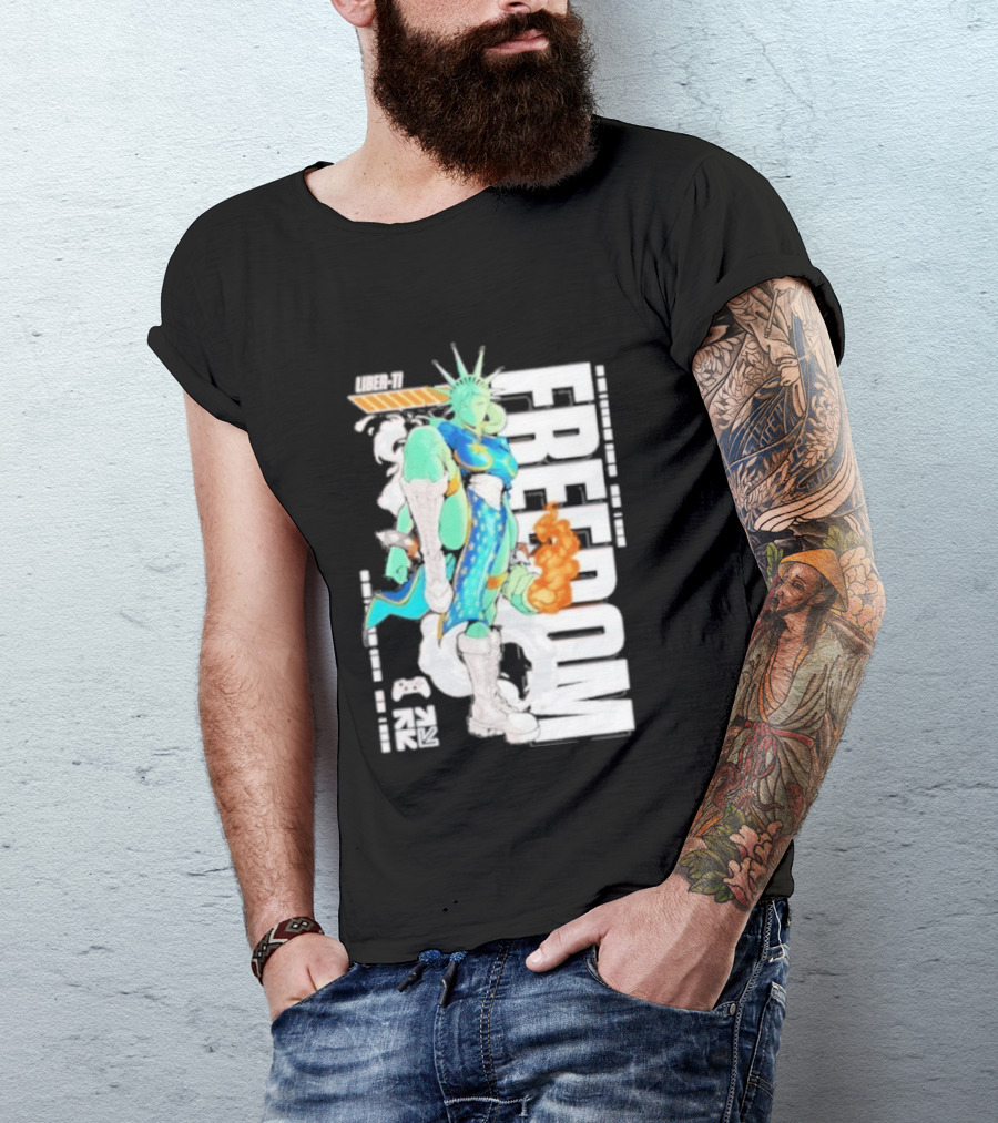 Freedom Fighter Liberty Statue Game Character Hero T-Shirt