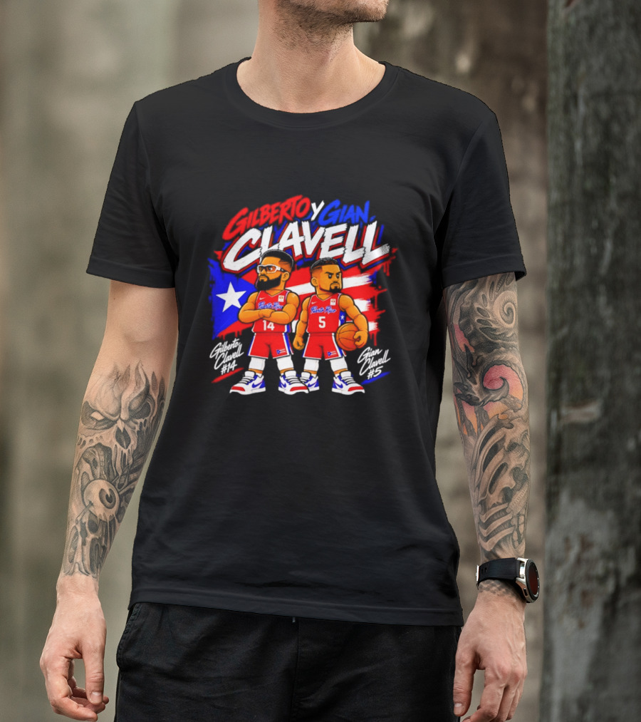 Superleague Kosovo Gilberto Clavell Y Gian Clavell Puerto Rico Basketball T-Shirt