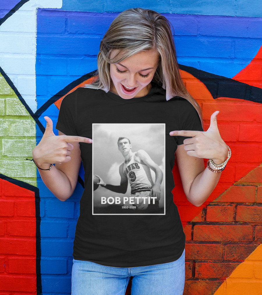 Bob Pettit 1932 2026 Hawks Basketball Legend T-Shirt