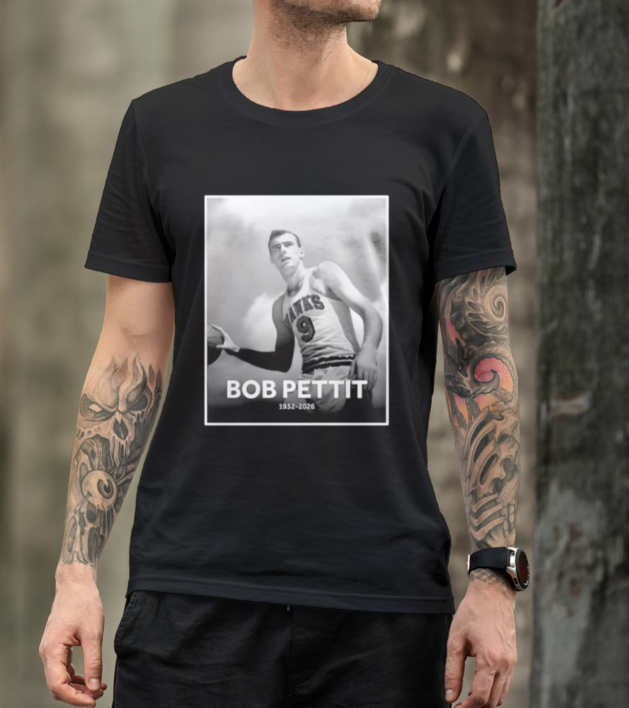 Bob Pettit 1932 2026 Hawks Basketball Legend T-Shirt