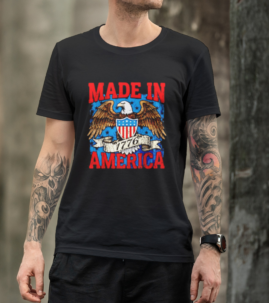 Made In America 1776 Eagle USA Patriotic T-Shirt