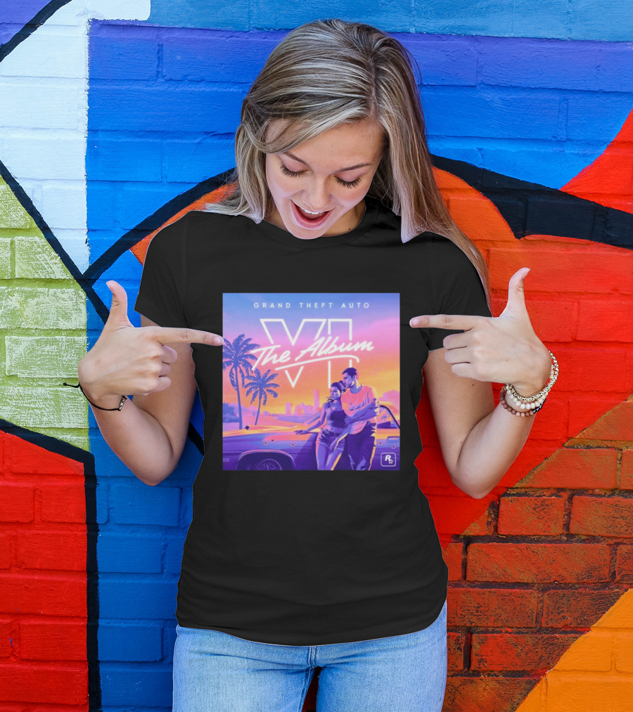Grand Theft Auto VI The Album 2026 Retro Sunset Vibes T-Shirt