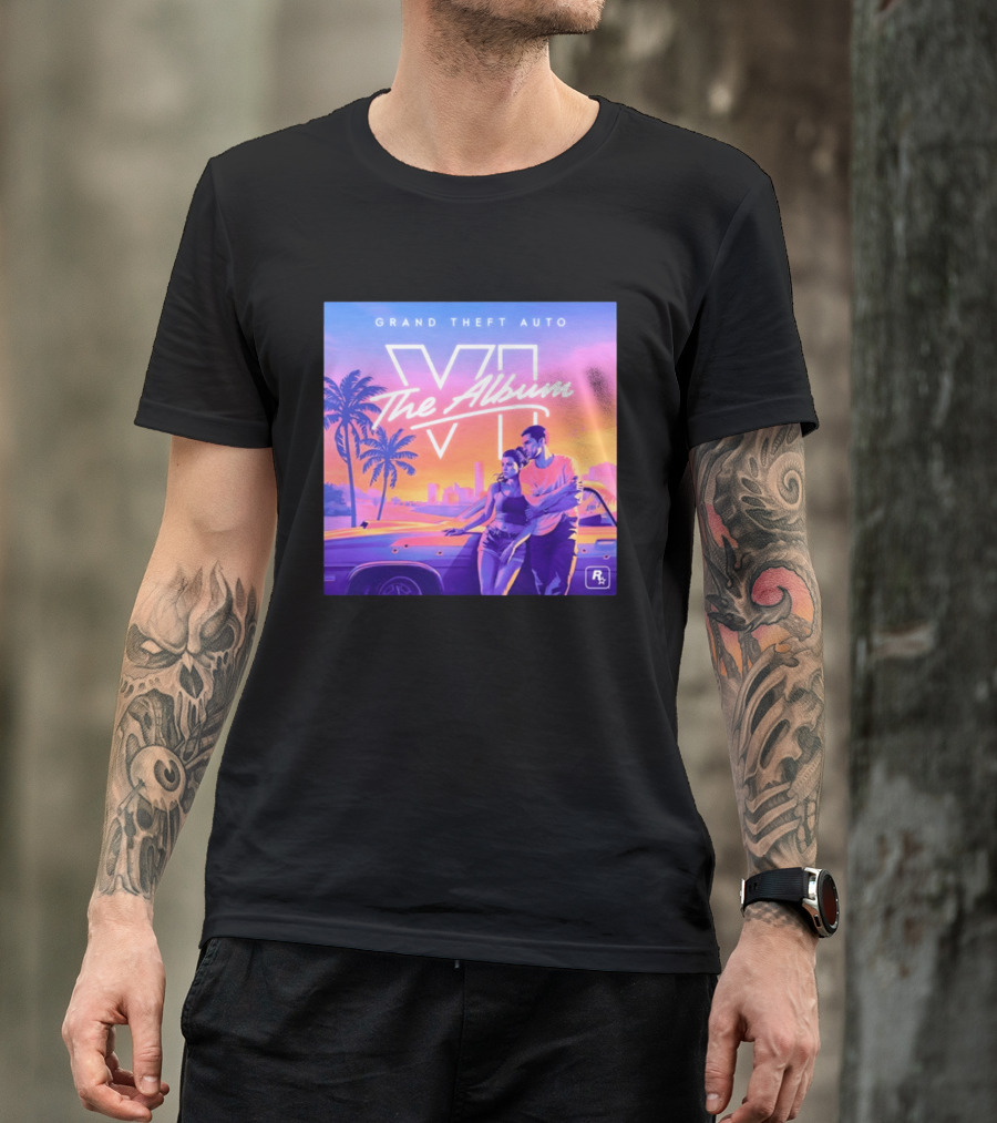 Grand Theft Auto VI The Album 2026 Retro Sunset Vibes T-Shirt