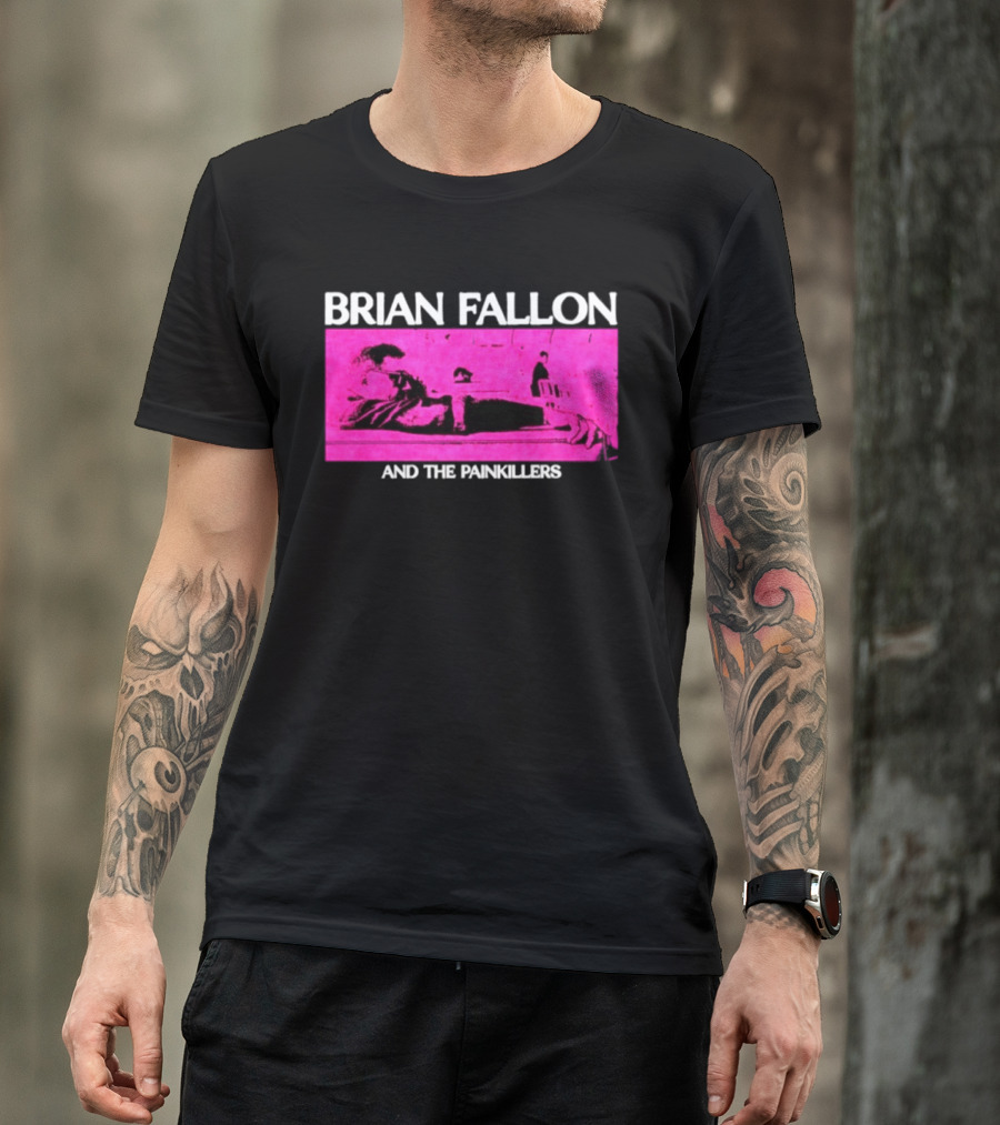 Brian Fallon And The Painkillers Pink Concert Art Gaslight Anthem T-Shirt