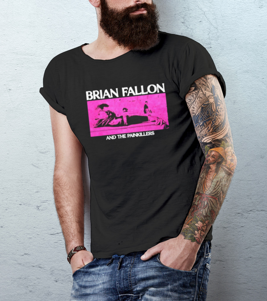 Brian Fallon And The Painkillers Pink Concert Art Gaslight Anthem T-Shirt