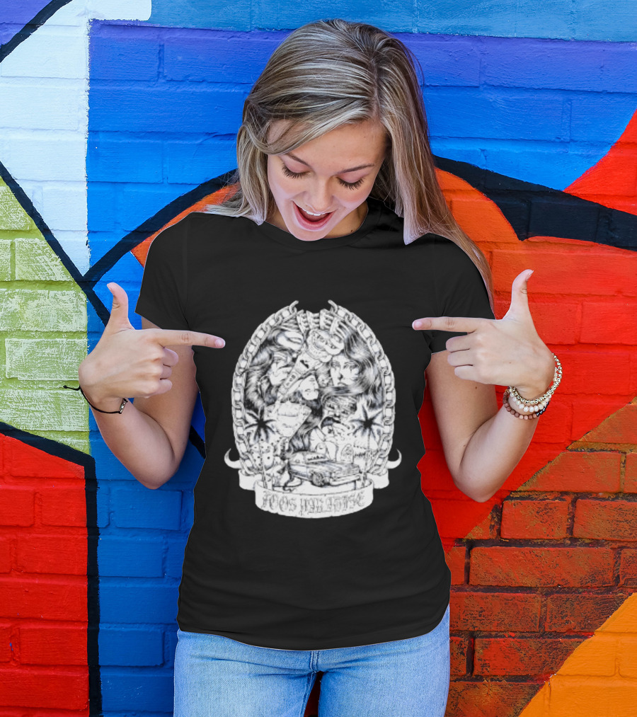 Foos Paradise Chicano Lowrider Culture Classic Cars Chain T-Shirt