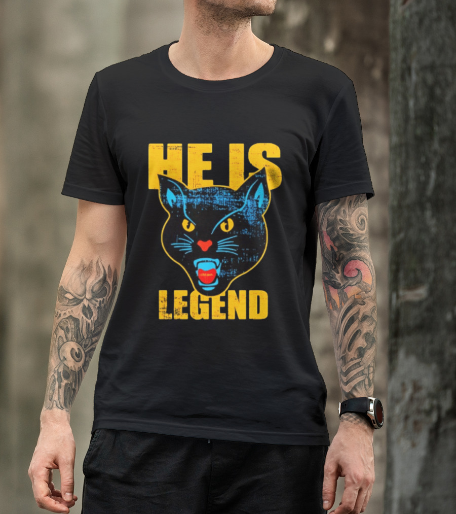 HE IS LEGEND Black Cat Fierce Panther T-Shirt