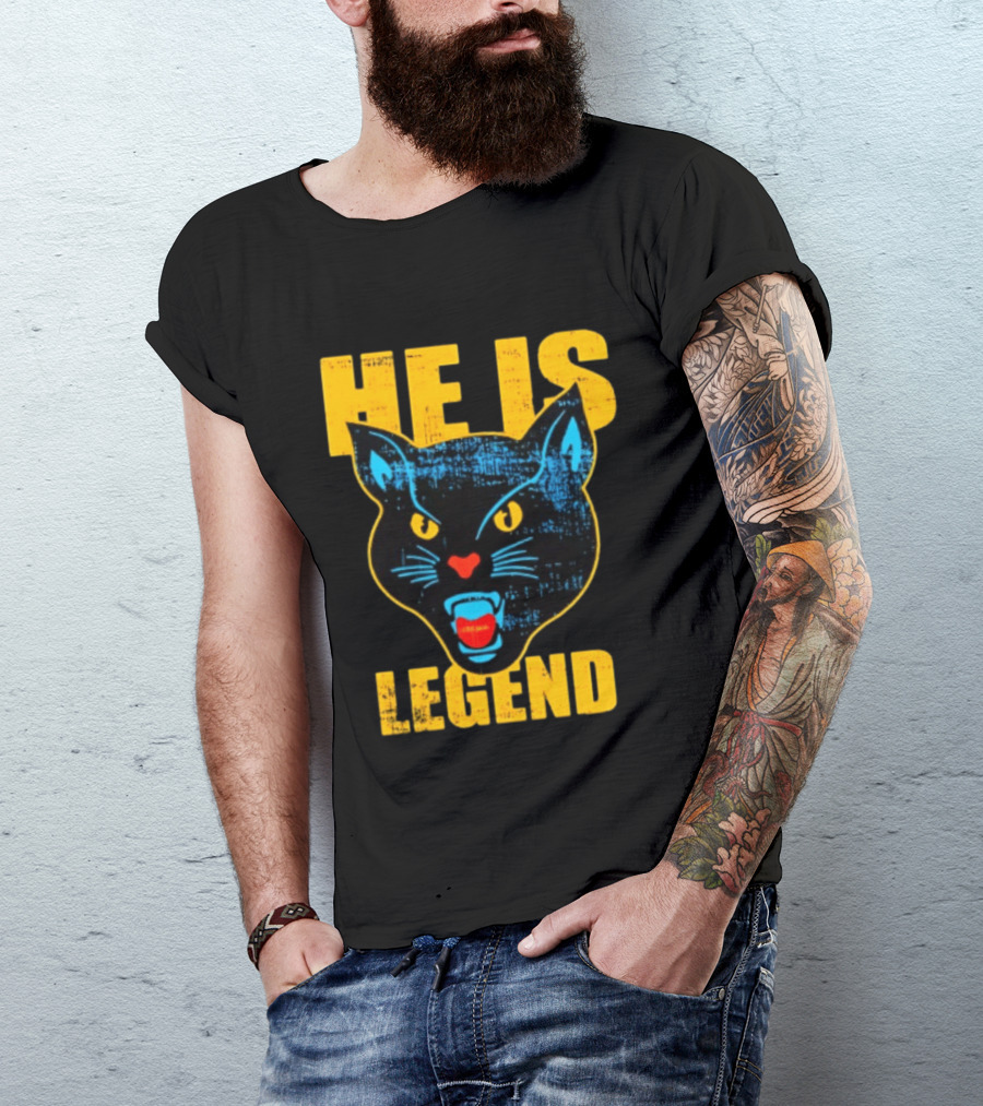 HE IS LEGEND Black Cat Fierce Panther T-Shirt