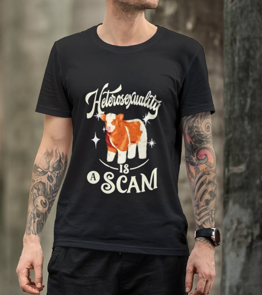 Heterosexuality Is A Scam Cow LGBTQ T-Shirt